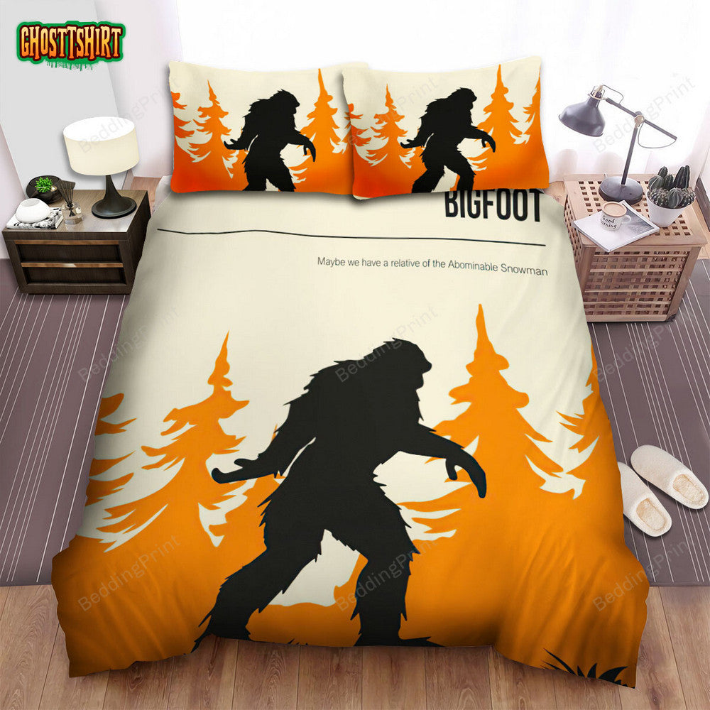 Bigfoot Minimal Poster Illustration Bed Sheets Spread Duvet Cover Bedding Set