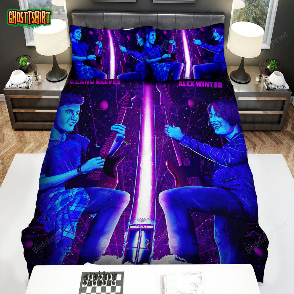Bill & Ted Face The Music (2020) Movie Illustration 3 Bed Sheets Duvet Cover Bedding Set