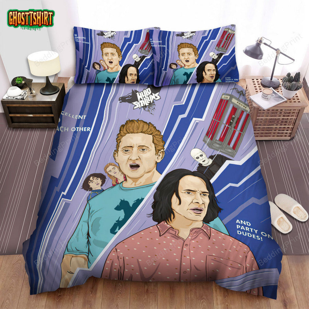 Bill & Ted Face The Music (2020) Movie Illustration 8 Bed Sheets Duvet Cover Bedding Set