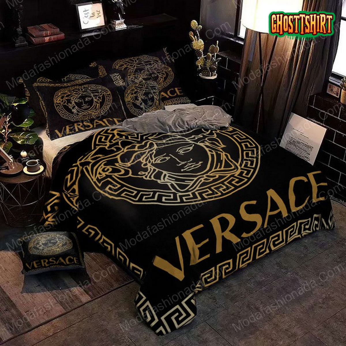 Black And Gold Versace Brands 1 Bedding Set