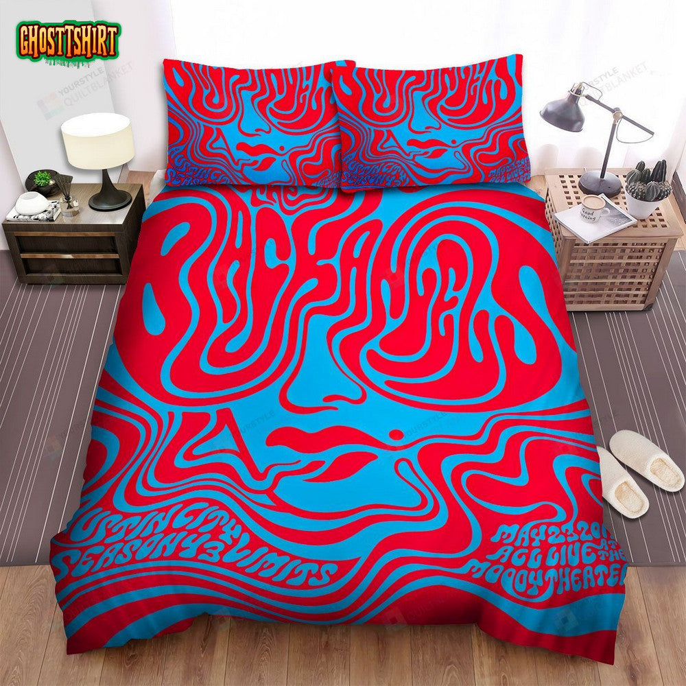 Black Angels Band Blue And Red Art Bed Sheets Spread Comforter Duvet Cover Bedding Set
