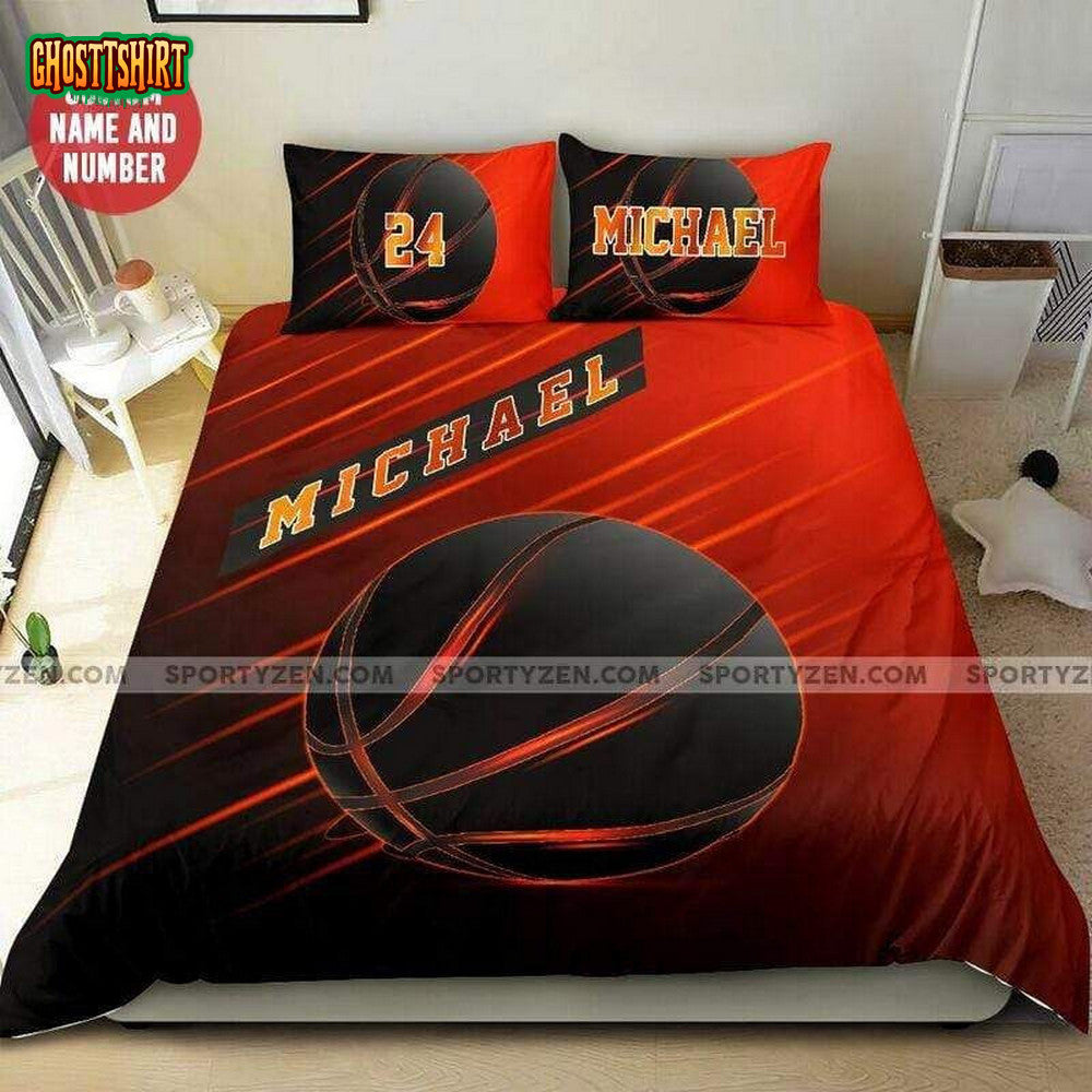 Black Basketball Ball Custom Duvet Cover Bedding Set
