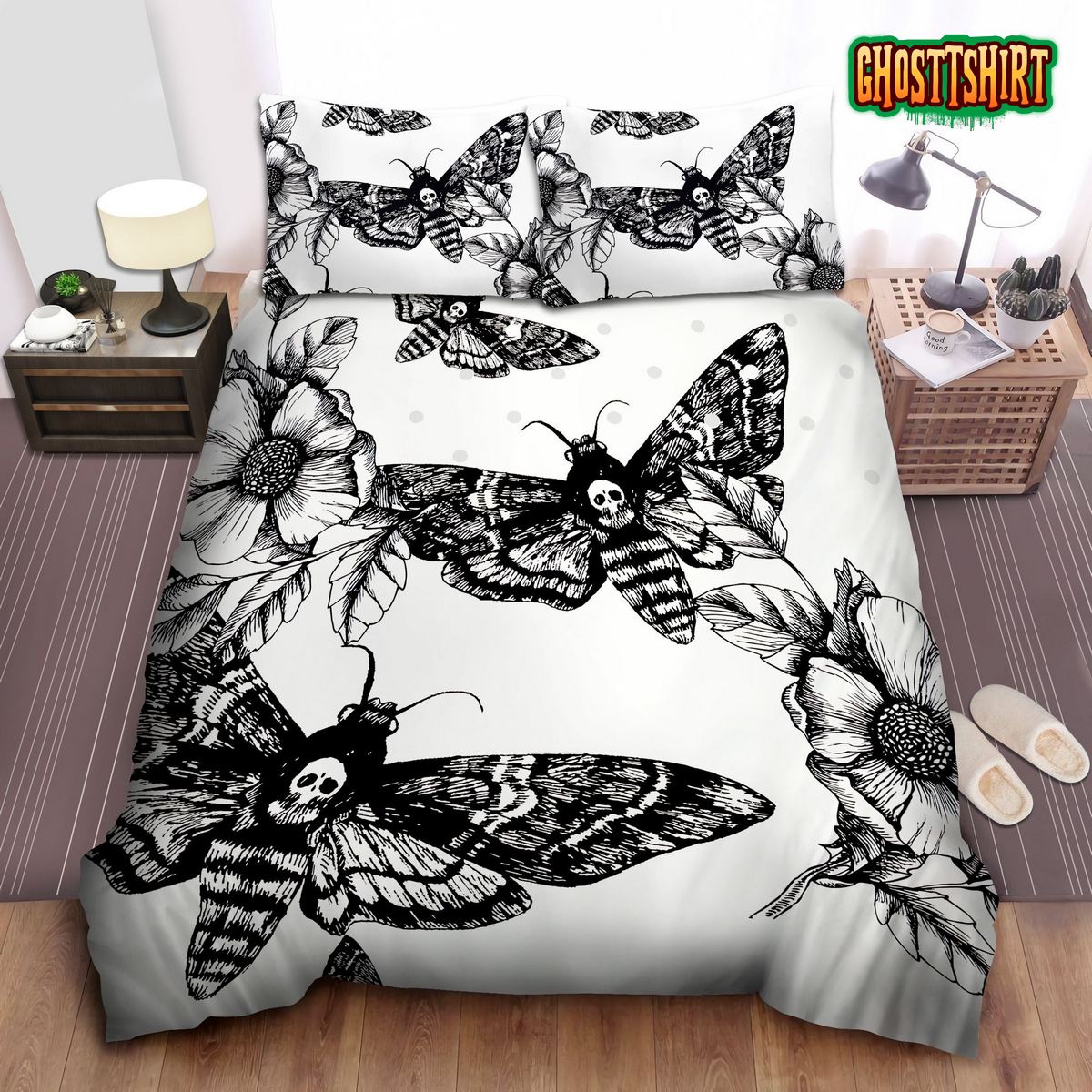 Black Death Moth Bedding Set