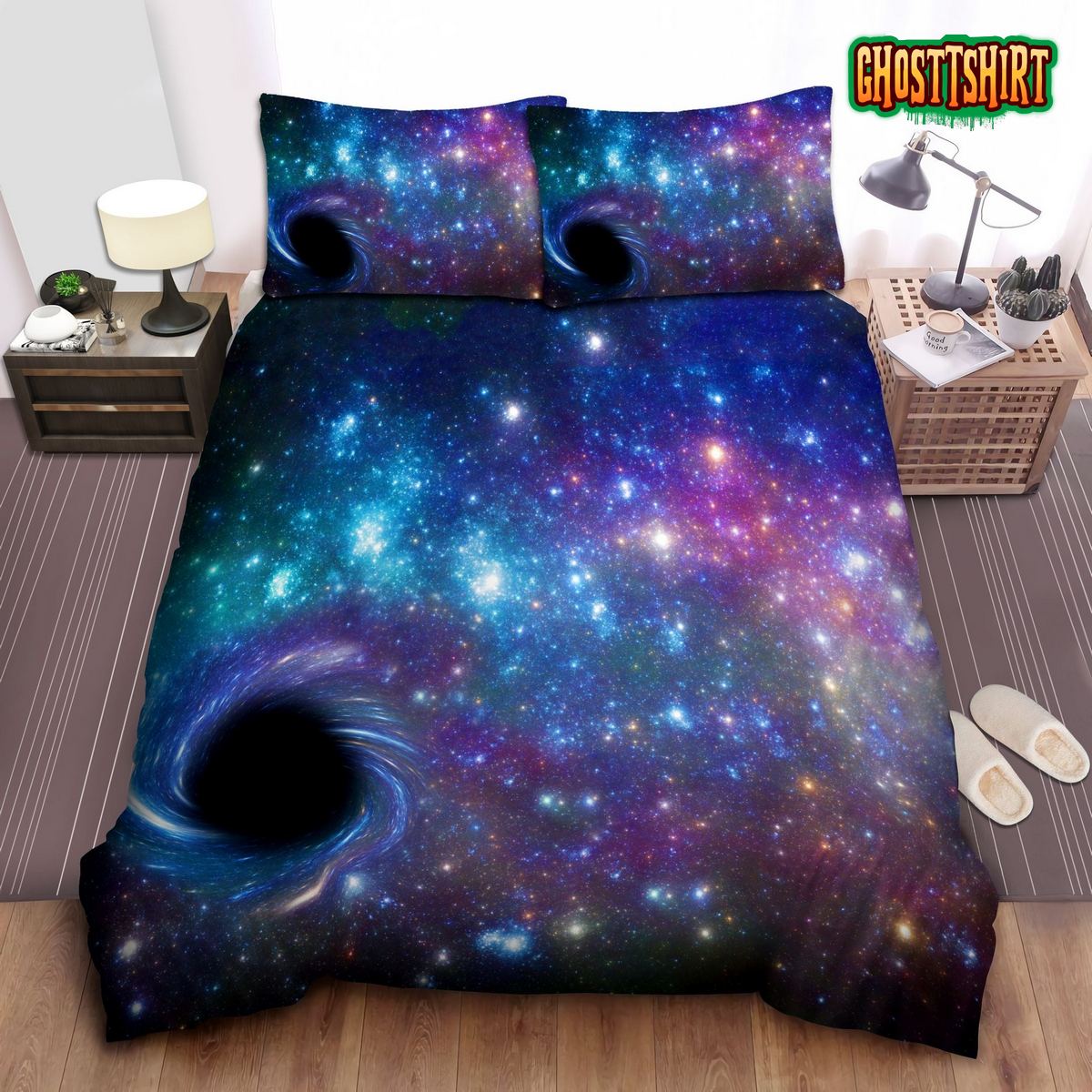 Black Holes In Purple Galaxy Bedding Set