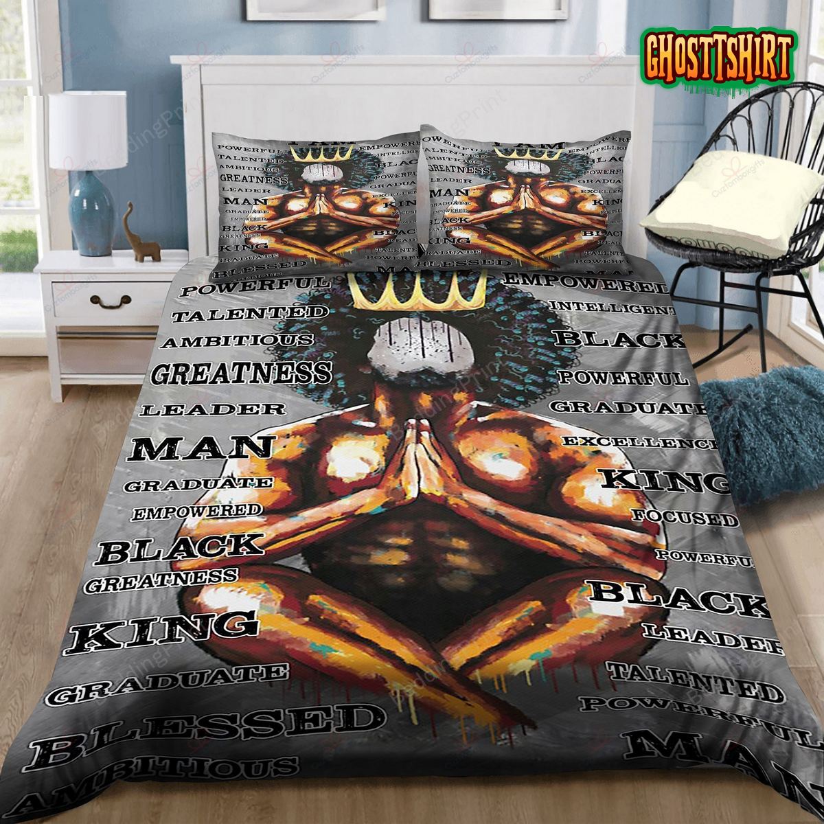 Black Man Black KIng Bedding Set