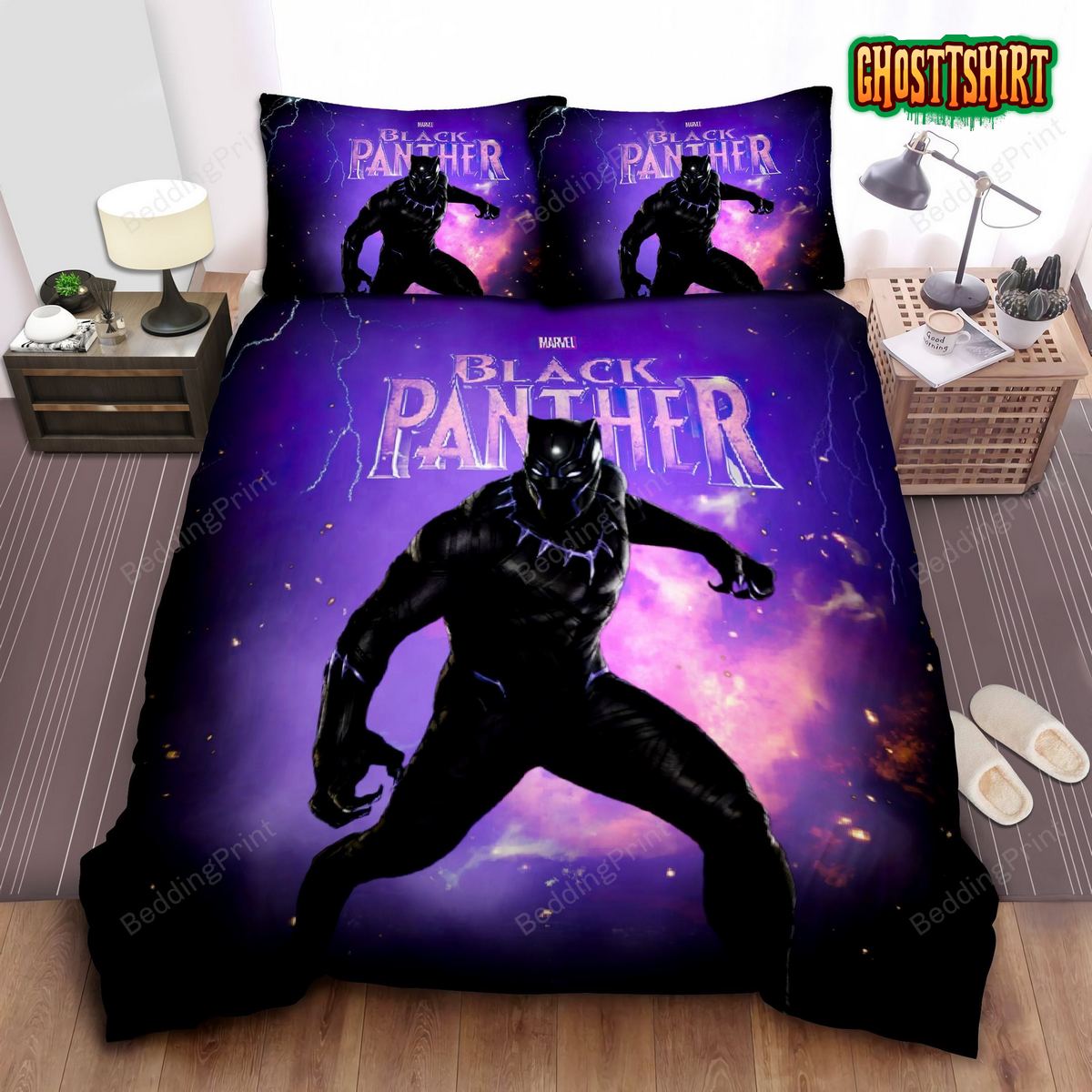 Black Panther Bed Sheets Duvet Cover Bedding Set