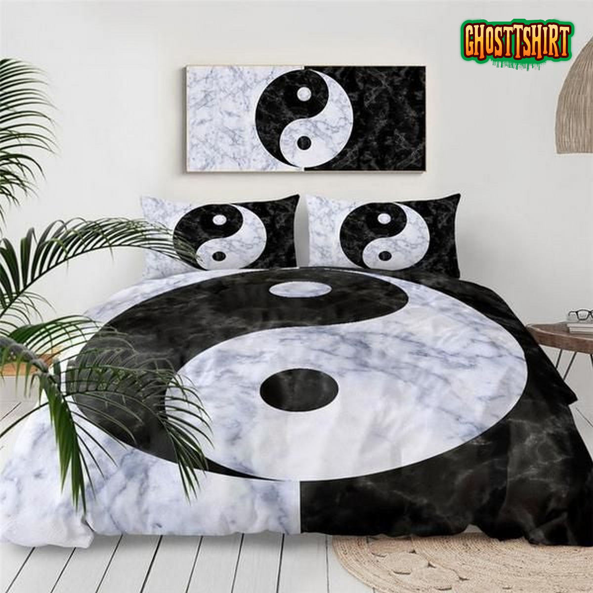 Black White Yin And Yang Bed Sheets Duvet Cover Bedding Set