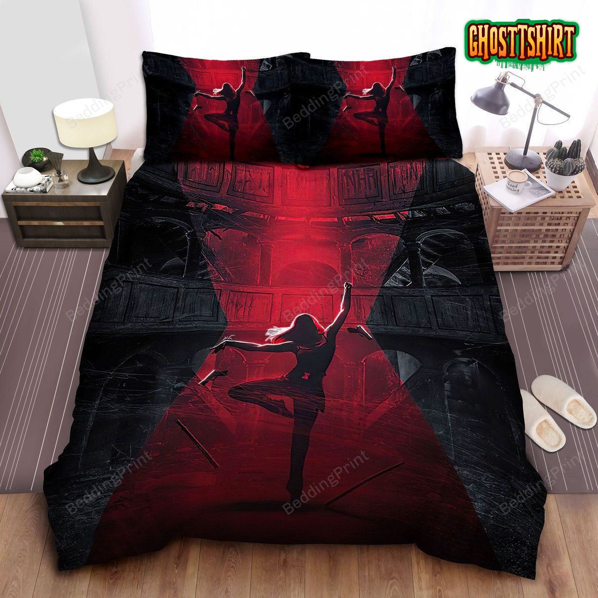 Black Widow, Silhouette Of Black Widow Bed Sheets Duvet Cover Bedding Set