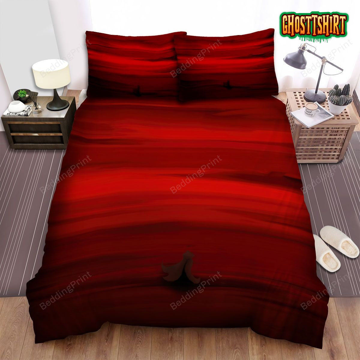 Blood Red Sky Blood Color Background Movie Picture Bed Sheets Duvet Cover Bedding Set