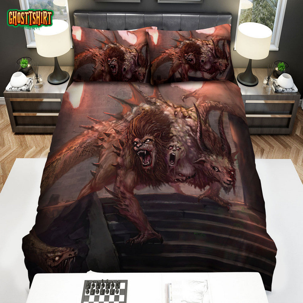 Bloody Chimera In The Abandoned Castle Artwork Bed Sheets Spread Duvet Cover Bedding Set