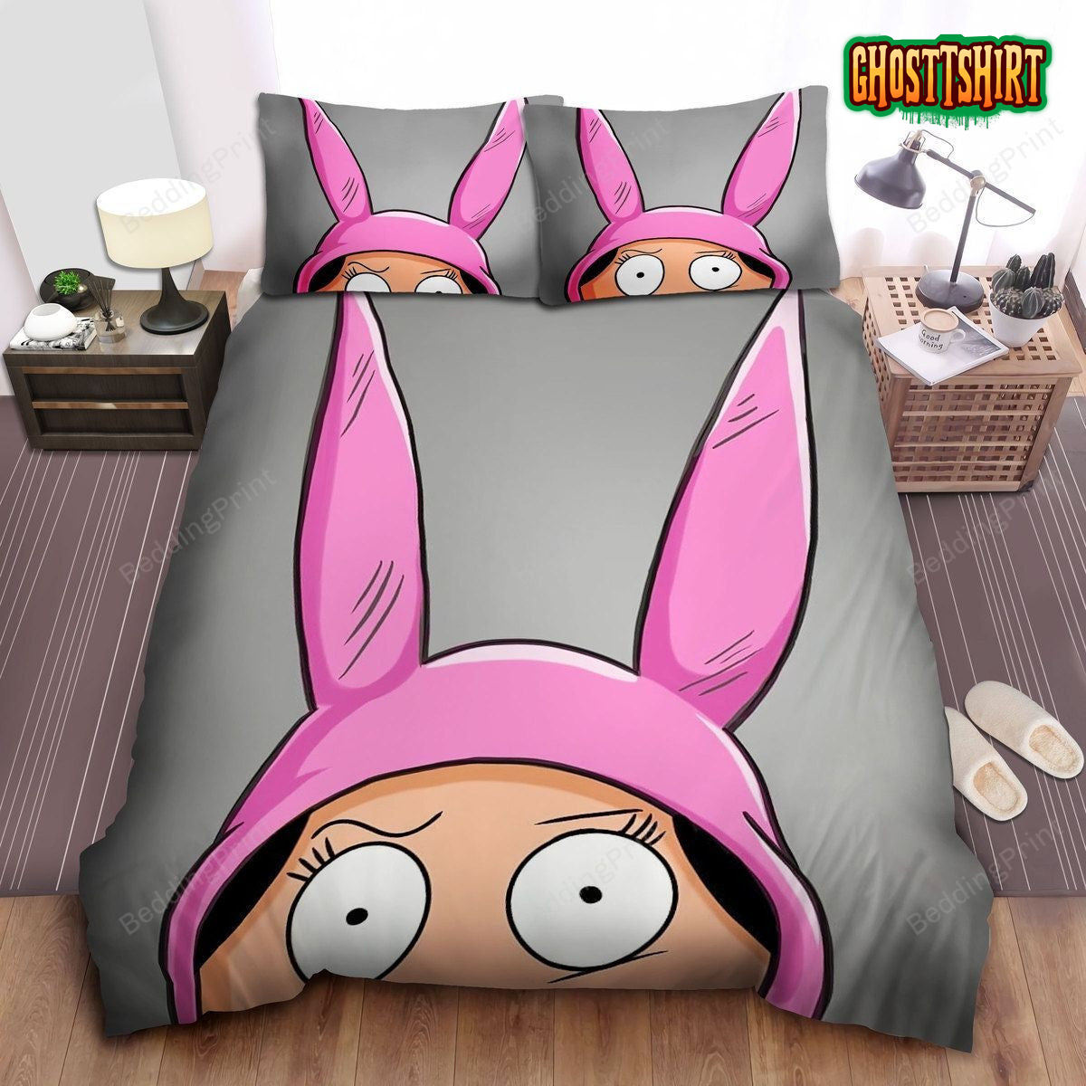 Bob's Burgers Louise Belcher And Her Bunny Ears Bed Sheets Duvet Cover Bedding Set