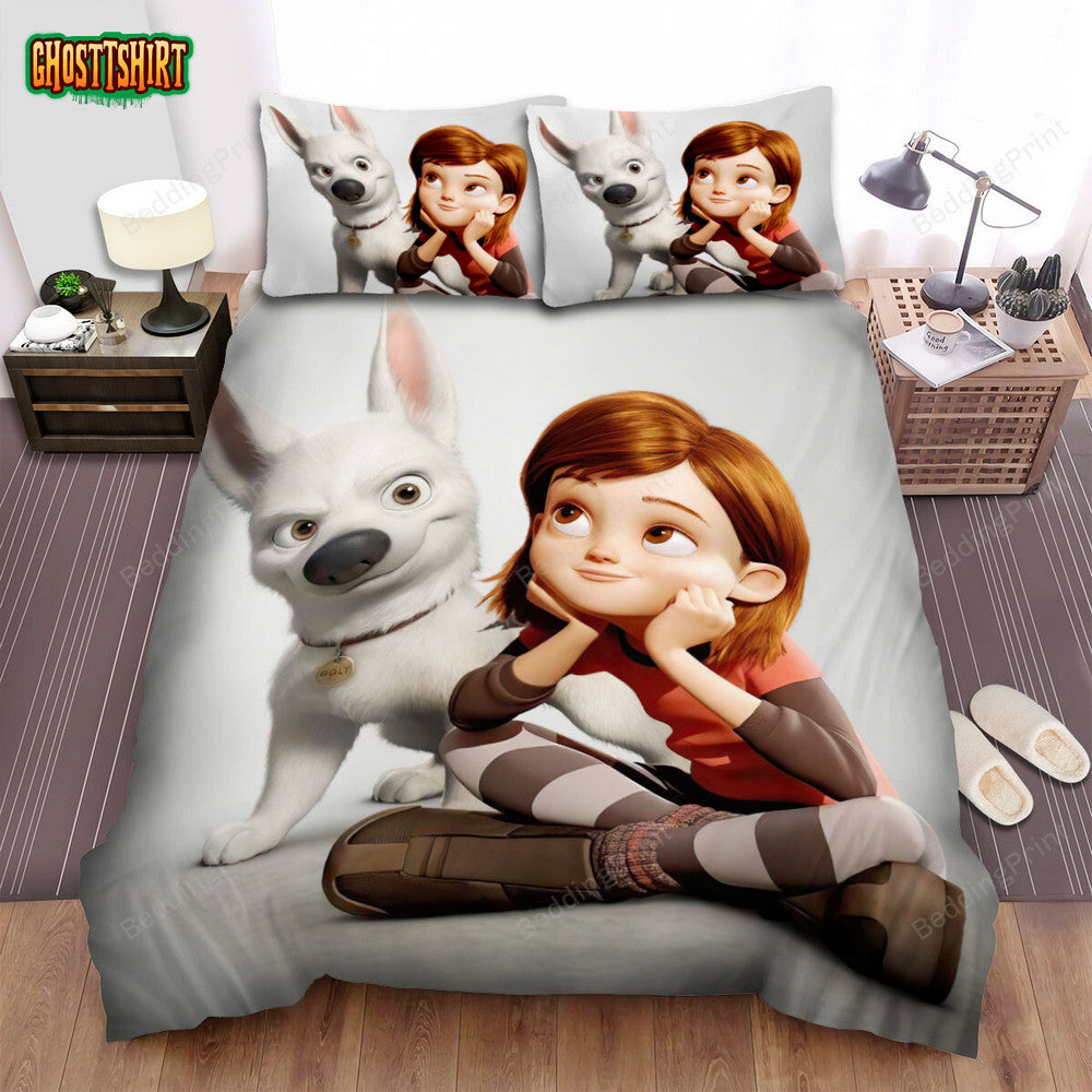Bolt (2008) Wallpaper Movie Poster Bed Sheets Duvet Cover Bedding Set