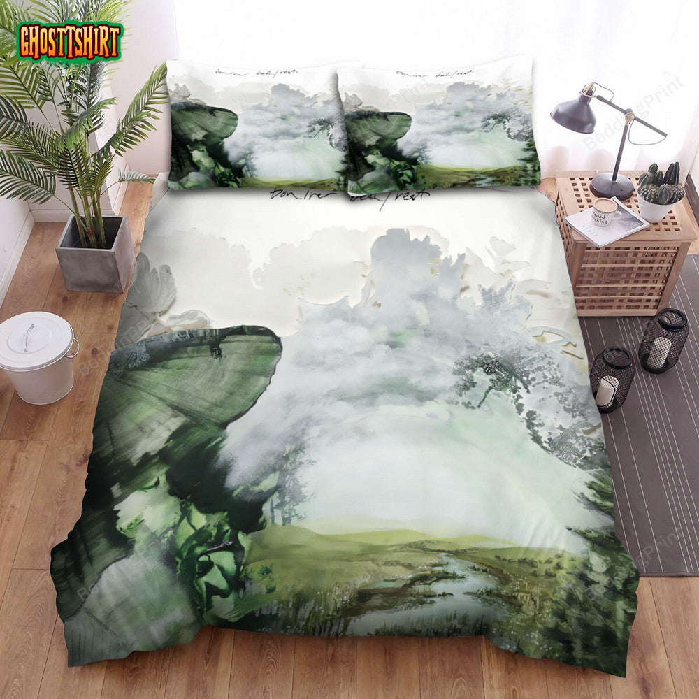 Bon Iver Art Painting Nature With Album Bed Sheets Duvet Cover Bedding Set