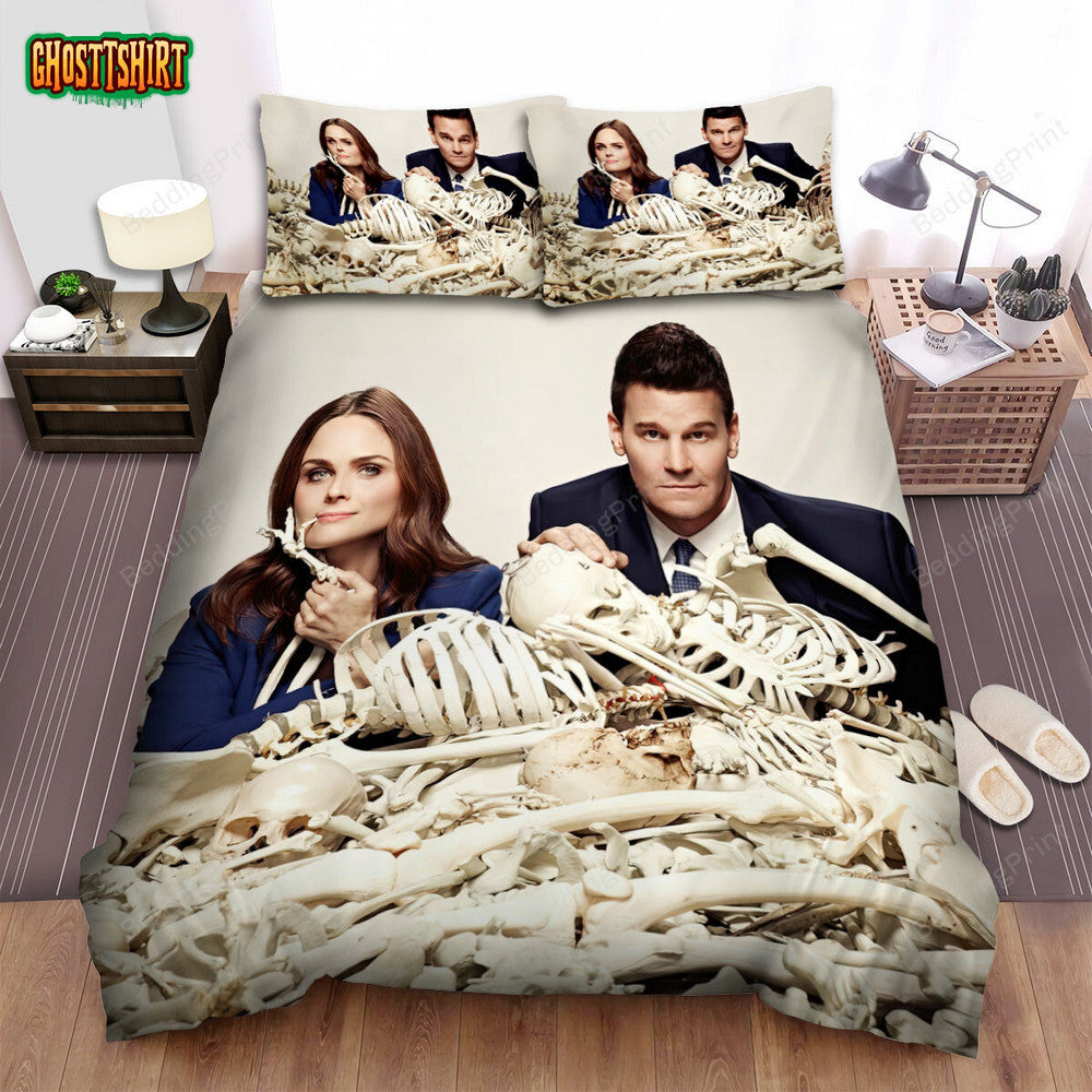Bones (2005–2017) Movie Poster Theme 3 Bed Sheets Duvet Cover Bedding Set