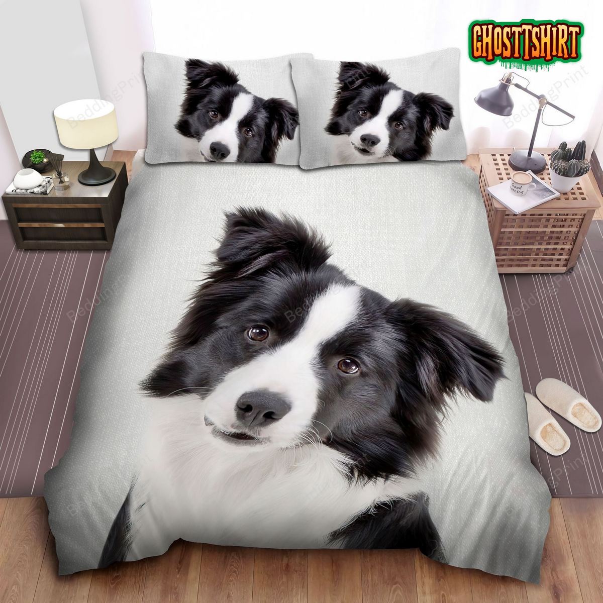 Border Collie Dog Bed Sheets Duvet Cover Bedding Set