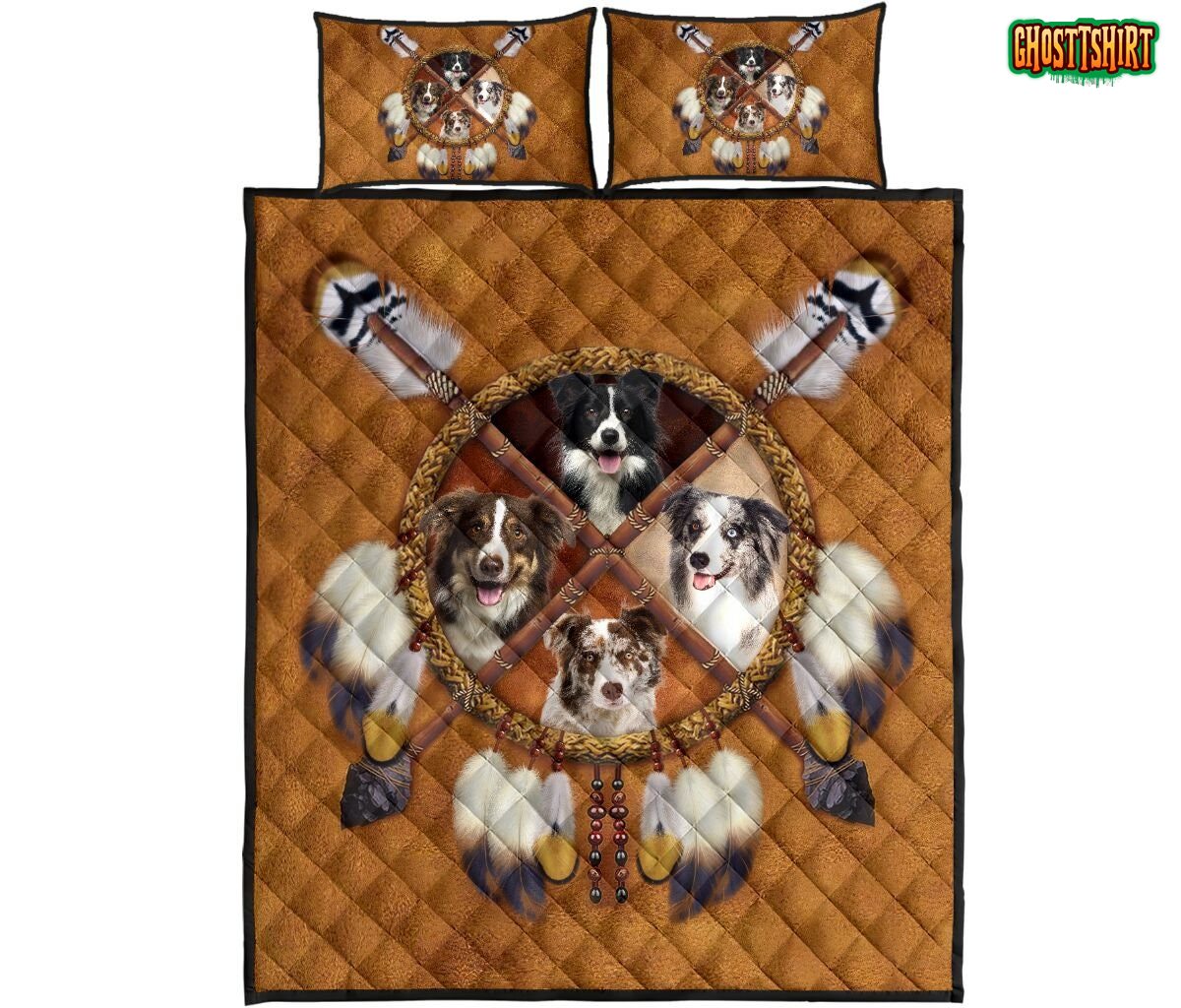 Border Collie Native American Bedding Set