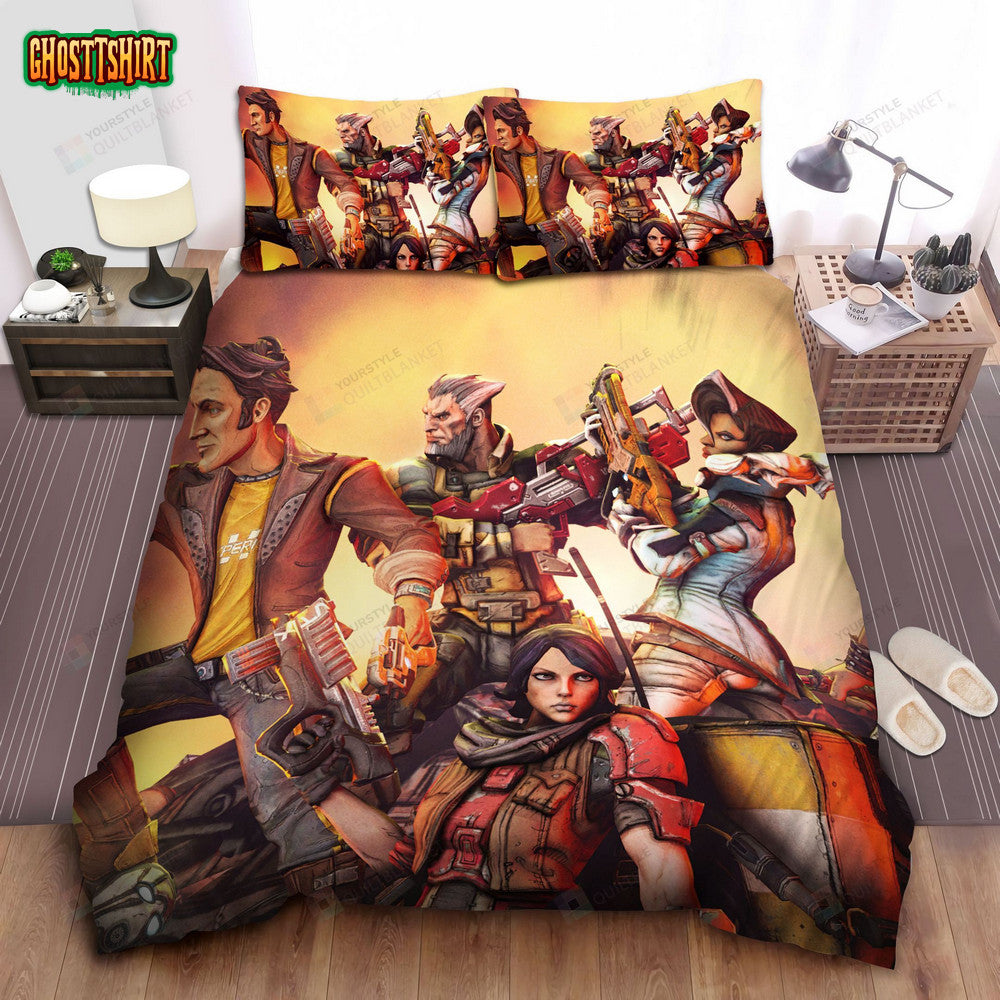 Borderlands 2 Characters Posing Image Bed Sheets Spread Comforter Duvet Cover Bedding Set