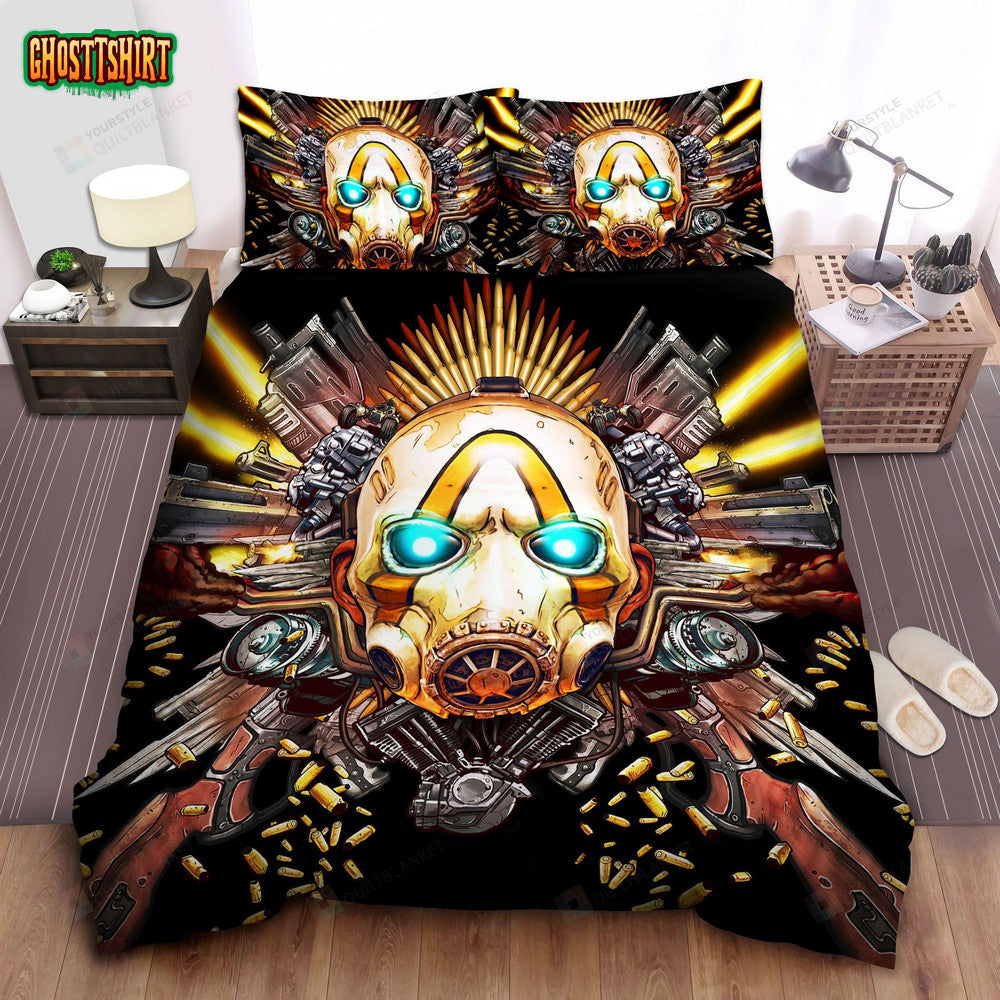 Borderlands 3 The Psycho Bandit And Guns Art Bed Sheets Spread Comforter Duvet Cover Bedding Set