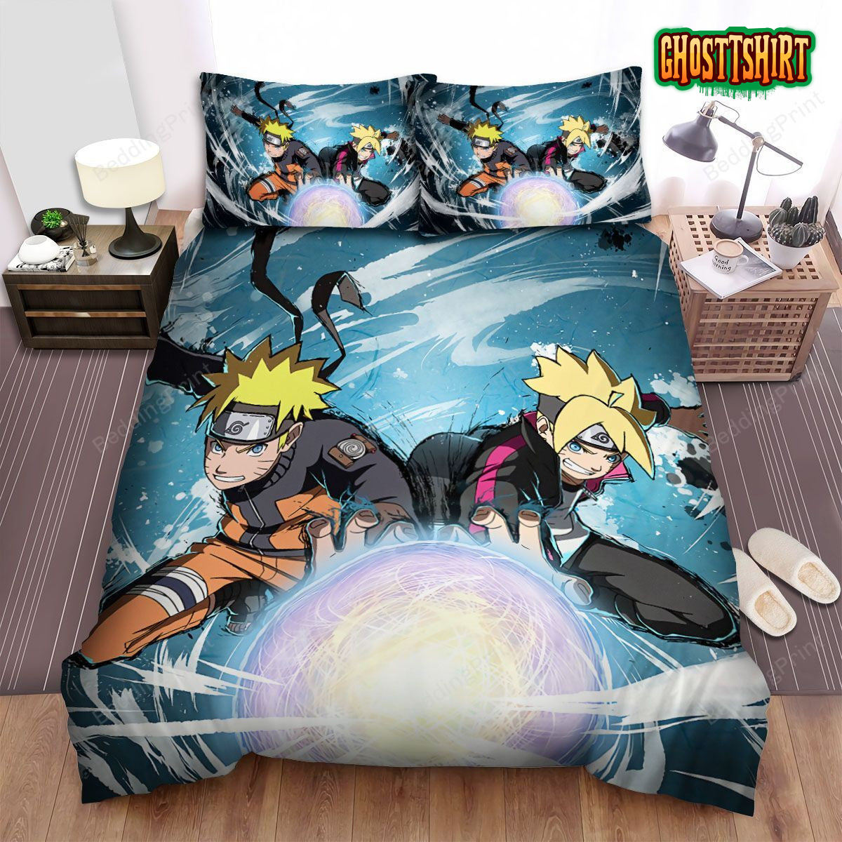Boruto Naruto Rasengan Bed Sheets Duvet Cover Bedding Set