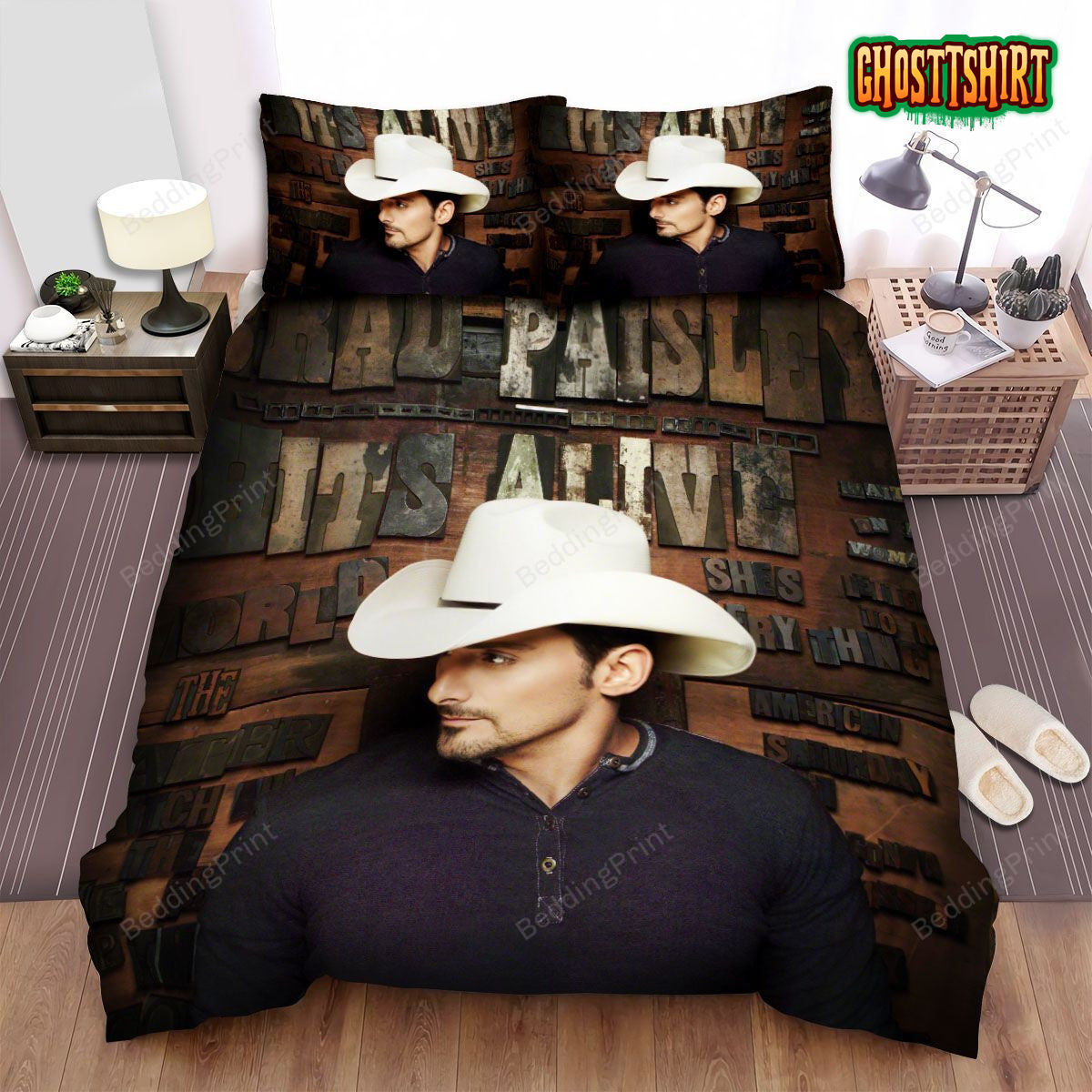 Brad Paisley, Hits Alive, Waitin On A Woman Bed Sheets Spread Duvet Cover Bedding Set