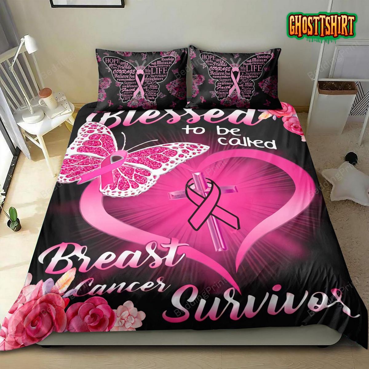 Breast Cancer Blessed To Be Called Breast Cancer Survivor Bedding Set