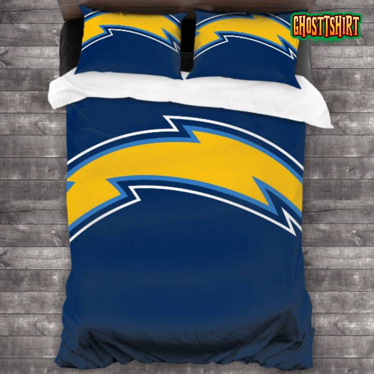 Breathable Los Angeles Chargers Logo Bedding Set