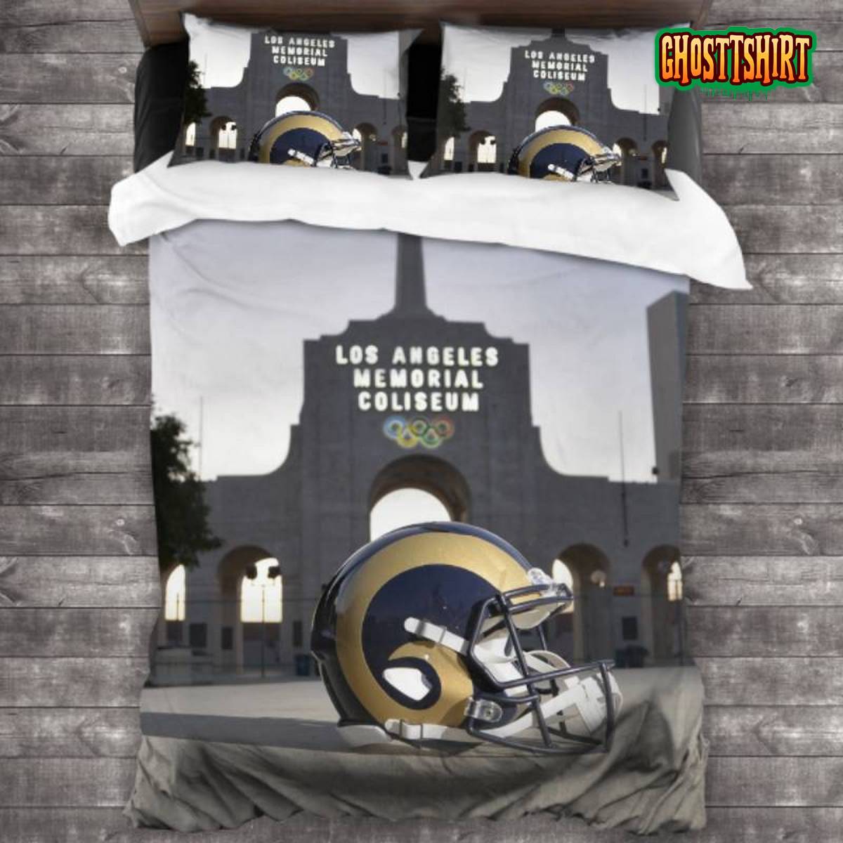 Breathable Los Angeles Rams Logo Bedding Set