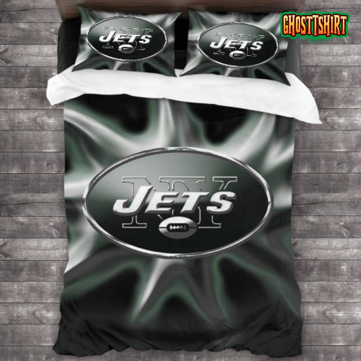 Breathable New York Jets Logo Bedding Set
