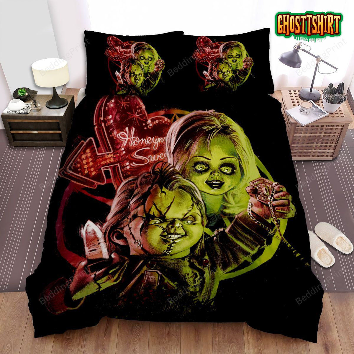 Bride Of Chucky 1998 Movie Poster Fanart Bed Sheets Duvet Cover Bedding Set