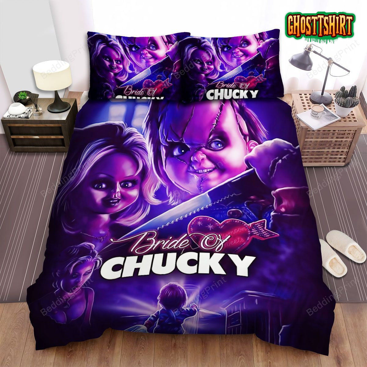 Bride Of Chucky 1998 Movie Poster Fanart Ver 2 Bed Sheets Duvet Cover Bedding Set