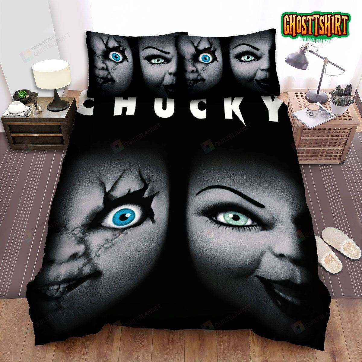 Bride Of Chucky 1998 Movie Poster Theme Bed Sheets Duvet Cover Bedding Set