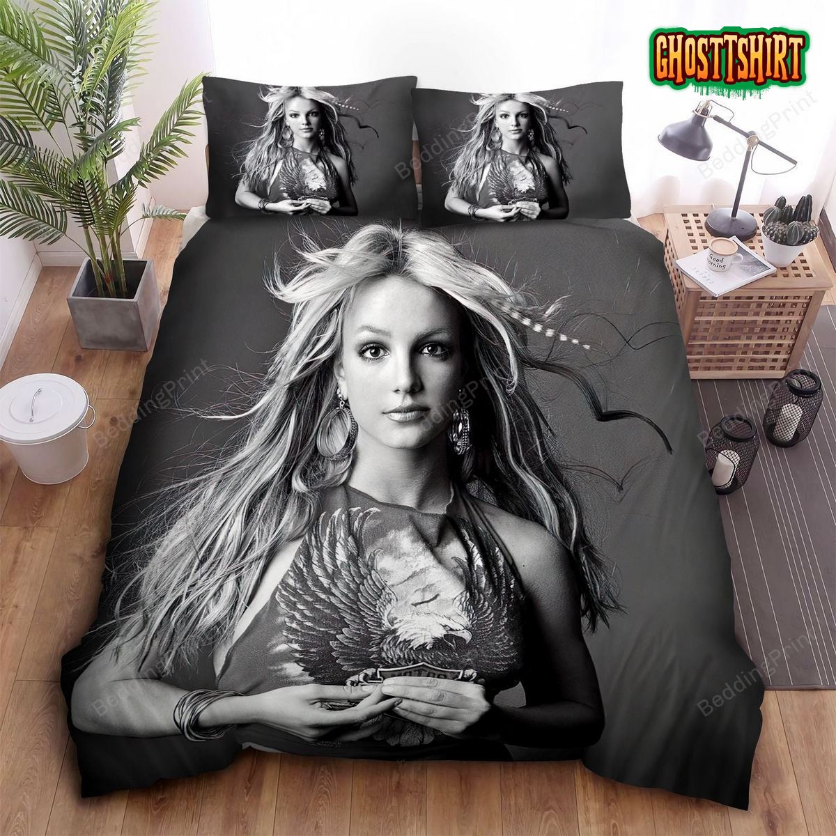 Britney Spears In Big Hoops Bed Sheets Duvet Cover Bedding Set