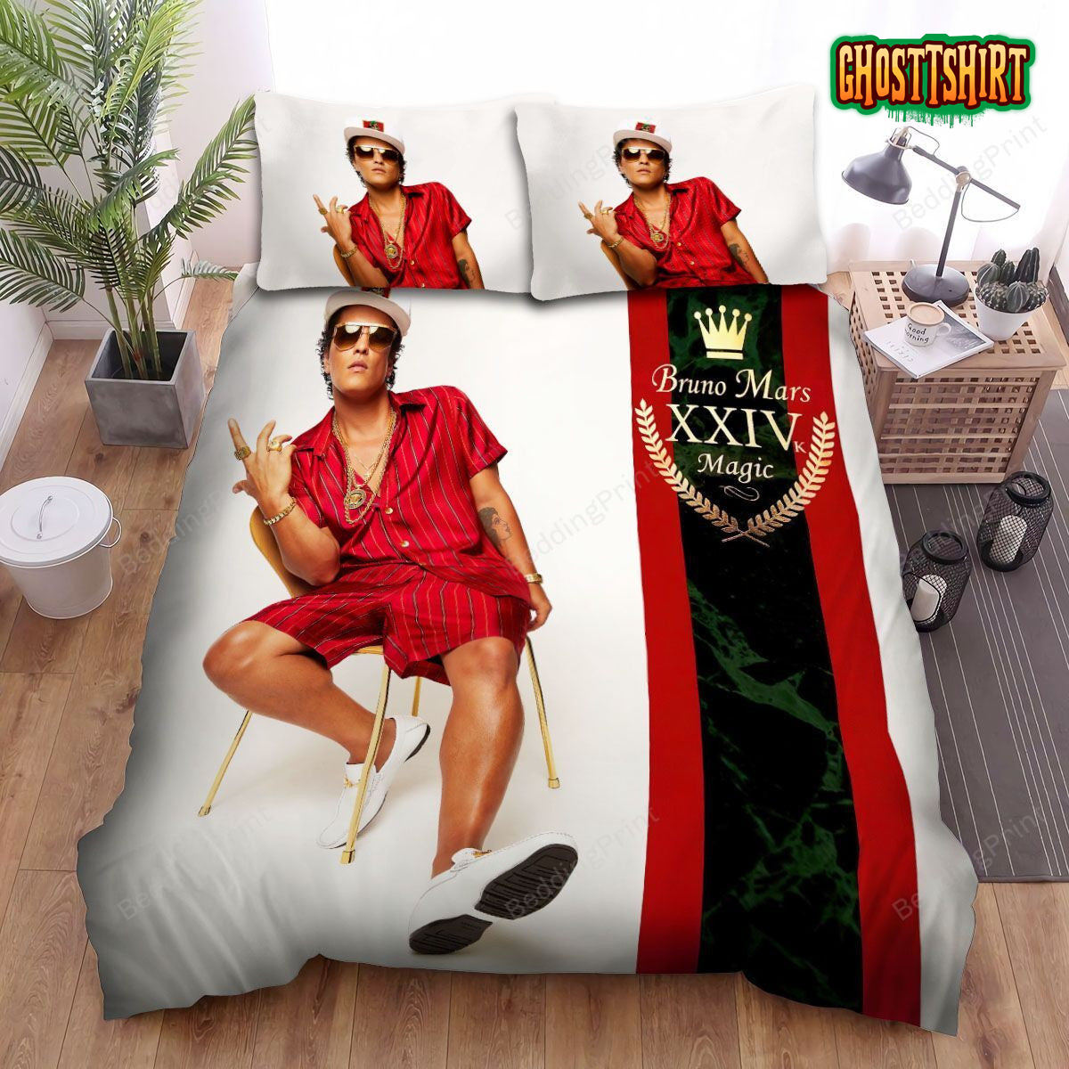 Bruno Mars 24k Magic Album Art Cover Bed Sheets Spread Duvet Cover Bedding Set