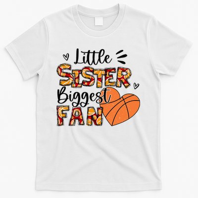 Basketball Sister Funny Little Sister Biggest Fan T-Shirt