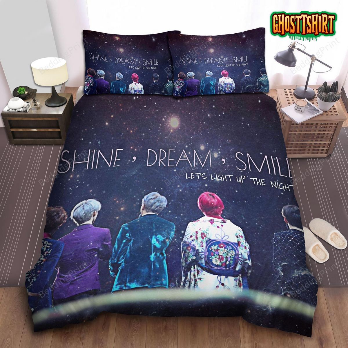 Bts Shine Dream Smile Bed Sheets Duvet Cover Bedding Set
