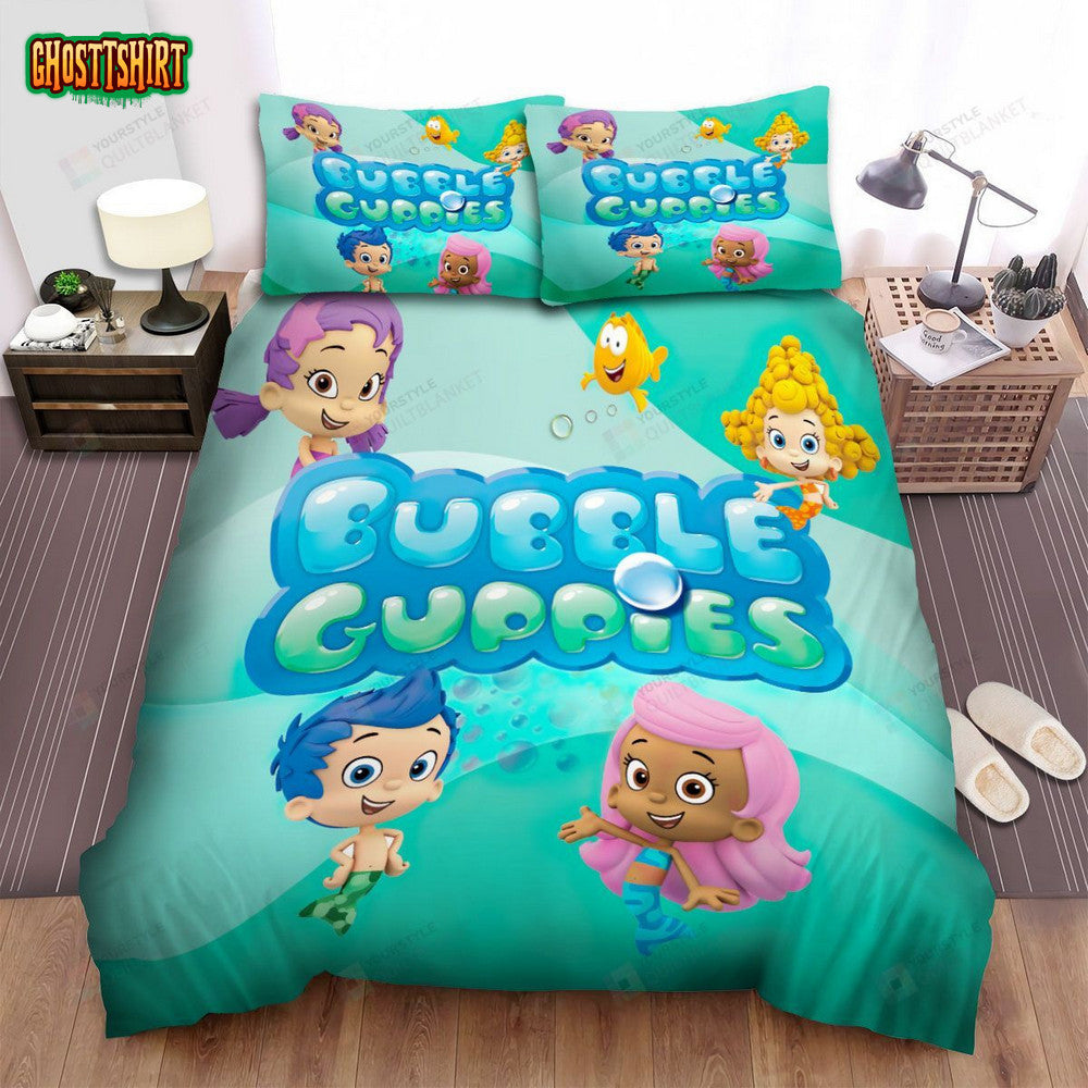 Bubble Guppies Cute Poster Bed Sheet Spread Duvet Cover Bedding Set