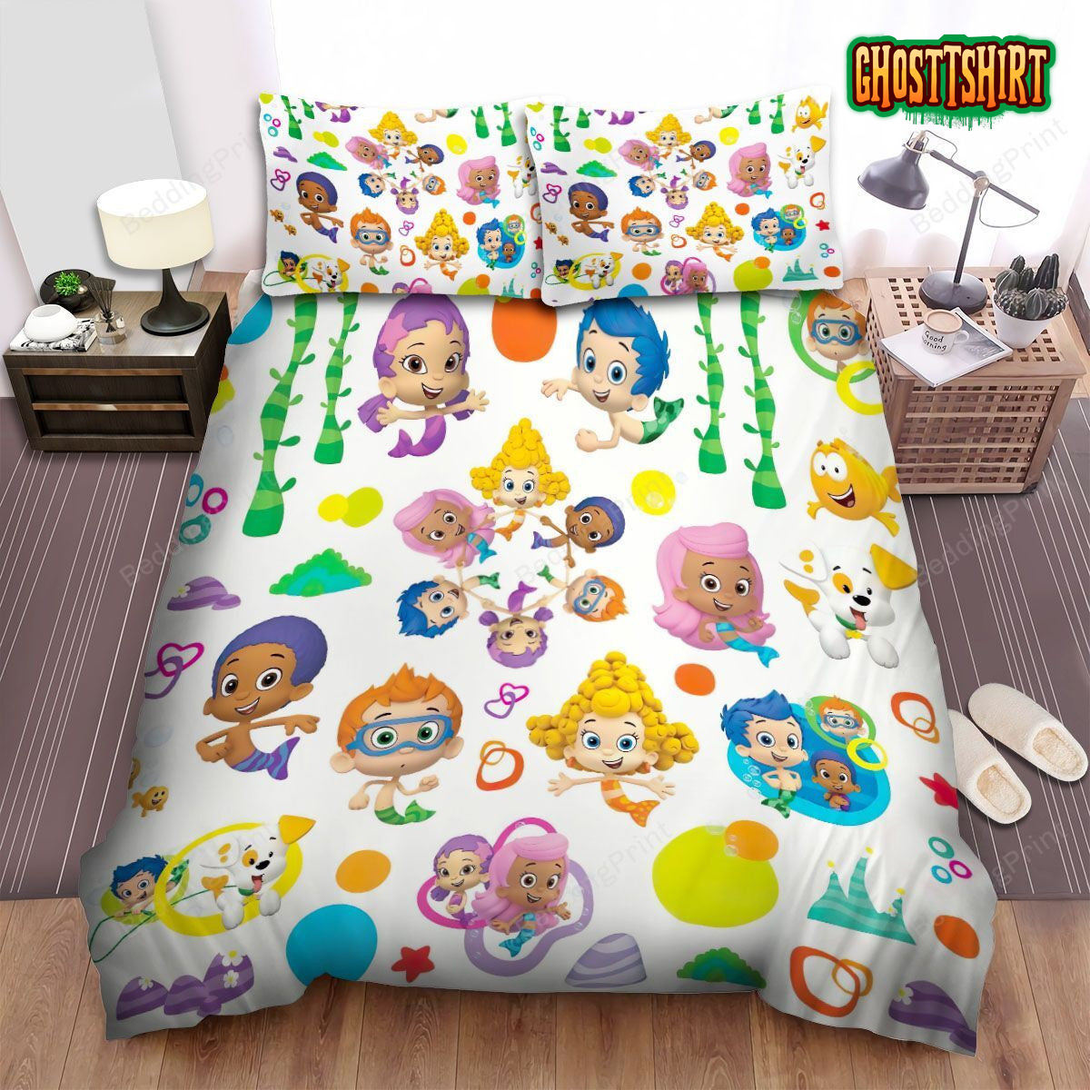 Bubble Guppies Happy Time Bed Sheet Spread Duvet Cover Bedding Set