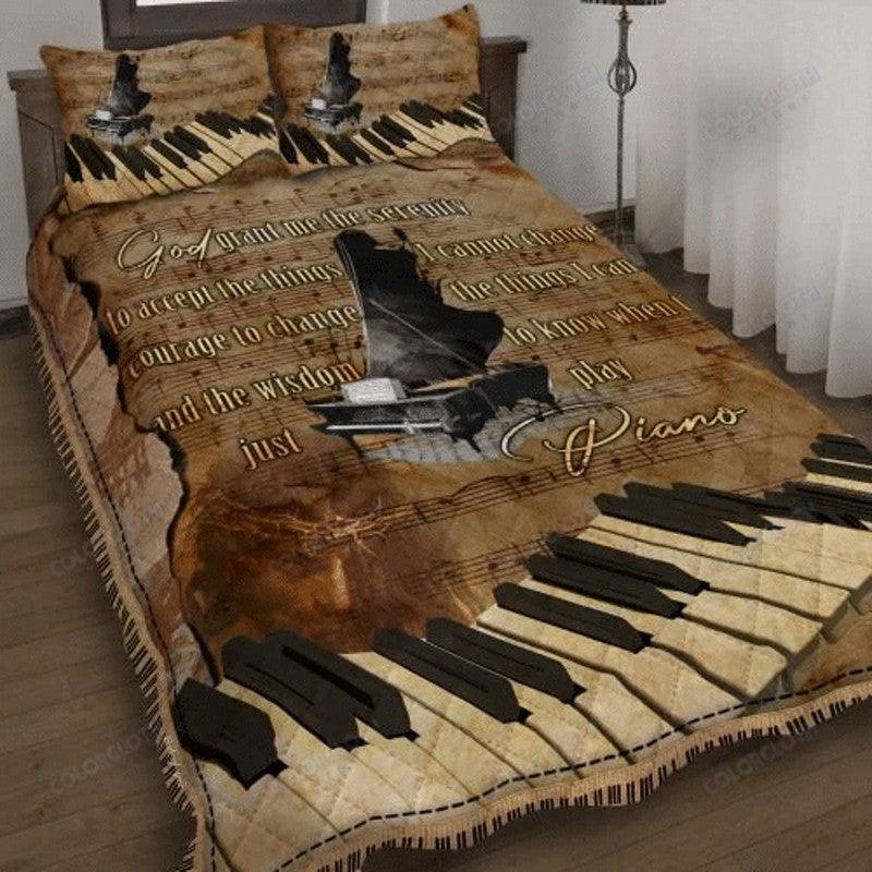 Beautiful Piano 3-pc Quilt Bedding Set