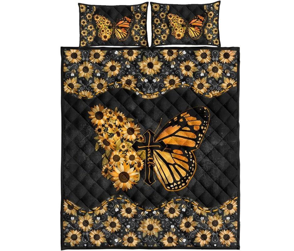 Butterfly – 3-pc Quilt Bedding Set Faith