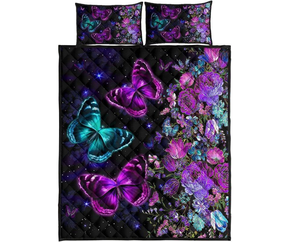 Butterfly – 3-pc Quilt Bedding Set Luxury Beauty