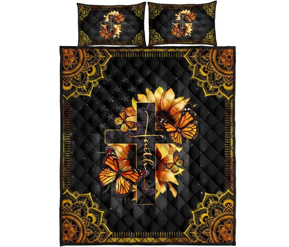 Butterfly – 3-pc Quilt Bedding Set Sunflower 02