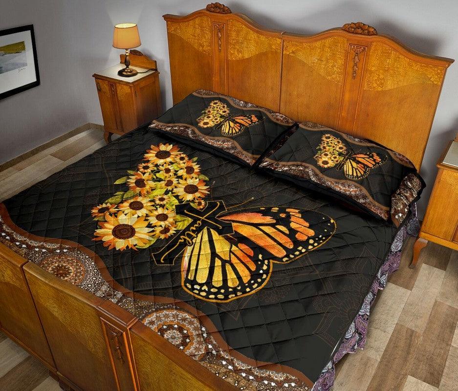 Butterfly – 3-pc Quilt Bedding Set Sunflower
