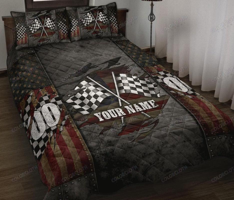 Crack Drag Racing Personalized 3-pc Quilt Bedding Set