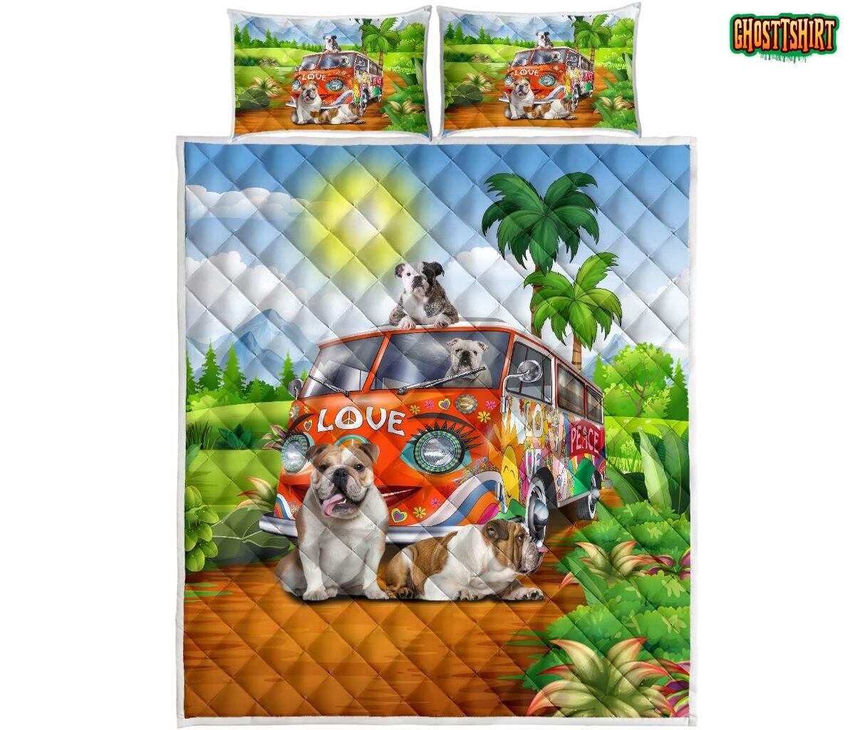 Bulldog Hippie Bedding Set