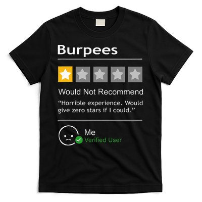 Burpees Would Not Recommend Men Women Gift Funny Workout T-Shirt