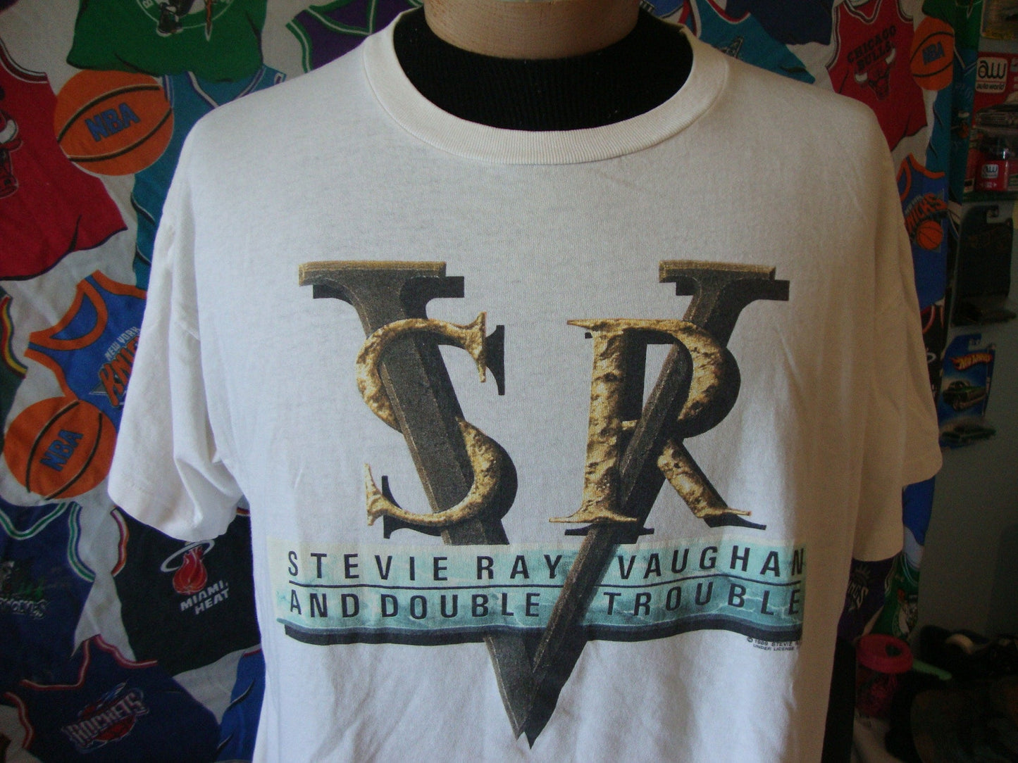 Vintage 80's Stevie Ray Vaughan & Double Trouble Blues Guitar Legend 1989 Tour T Shirt