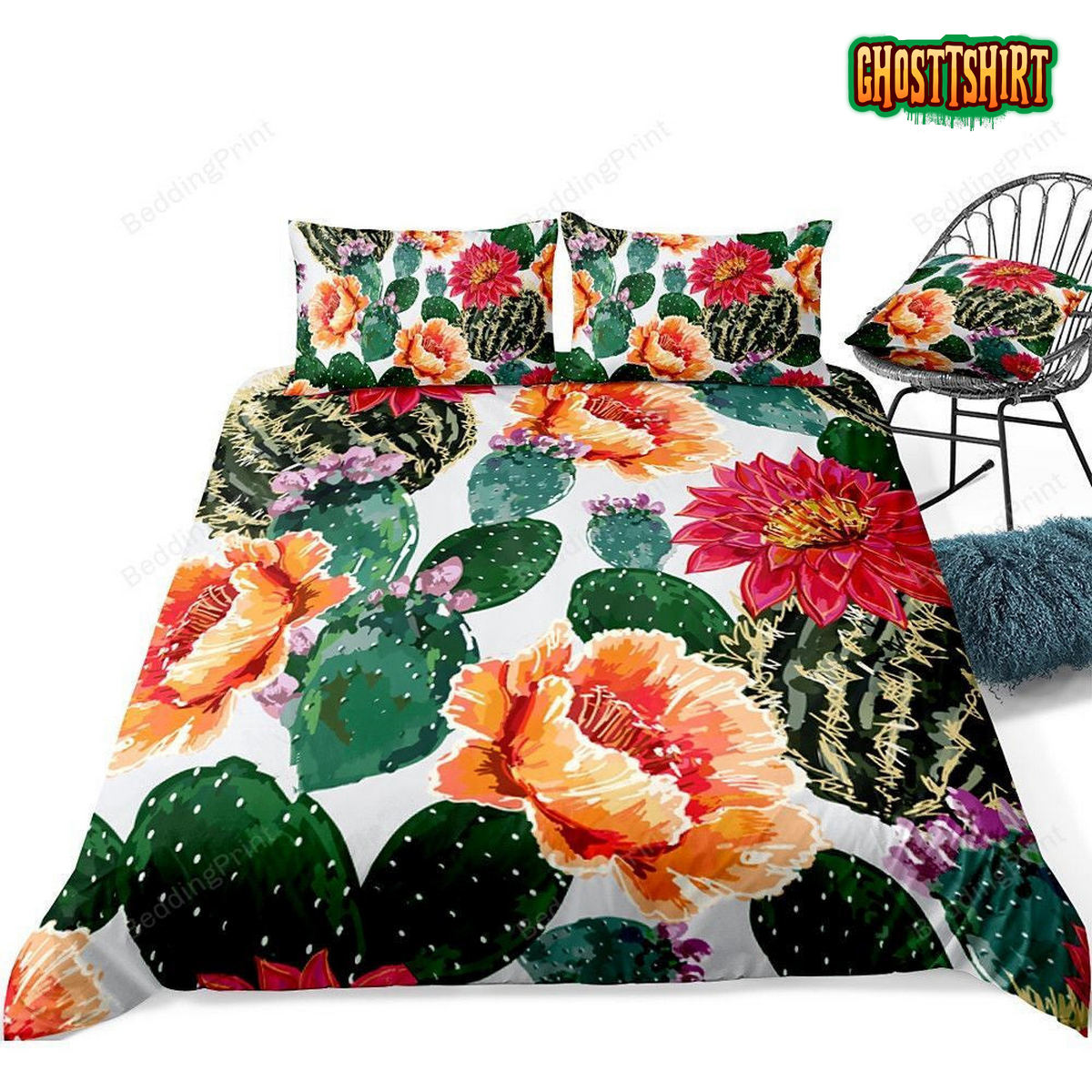 Cactus Flower Bed Sheets Duvet Cover Bedding Set