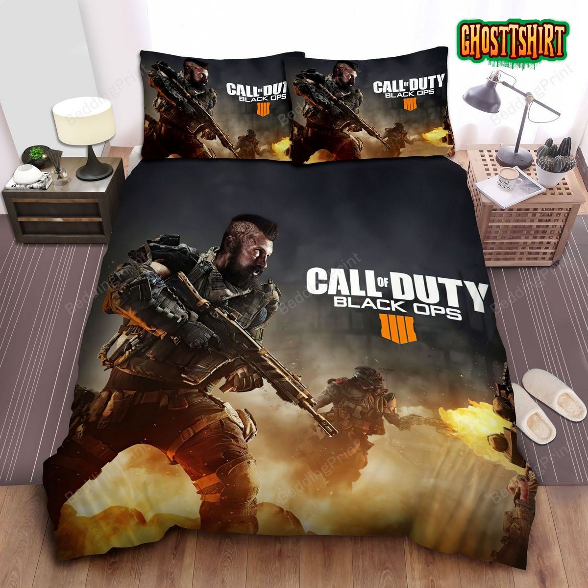 Call Of Duty Black Ops 4 Image Bed Sheets Duvet Cover Bedding Set