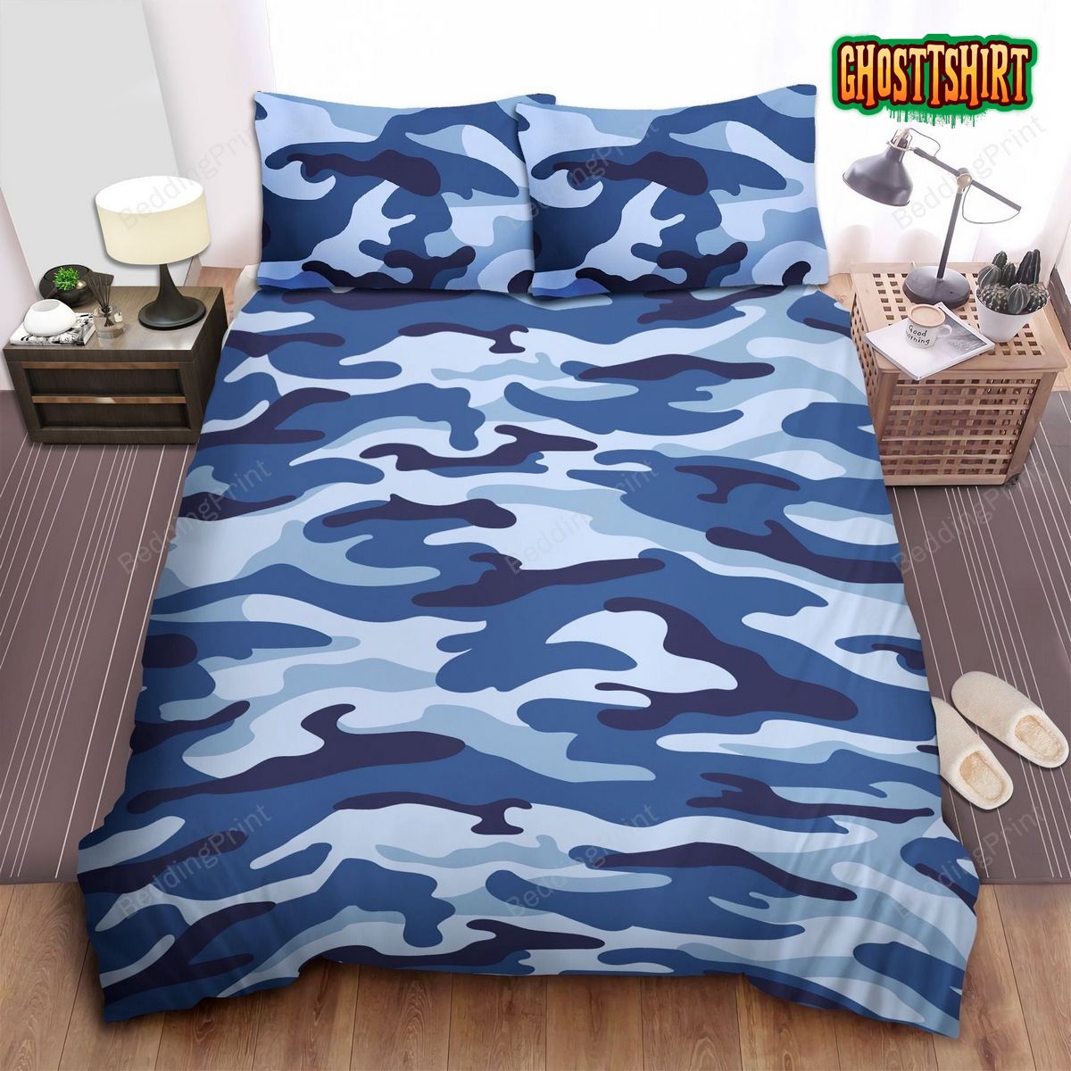 Camouflage Blue Camo Urban Bedding Set