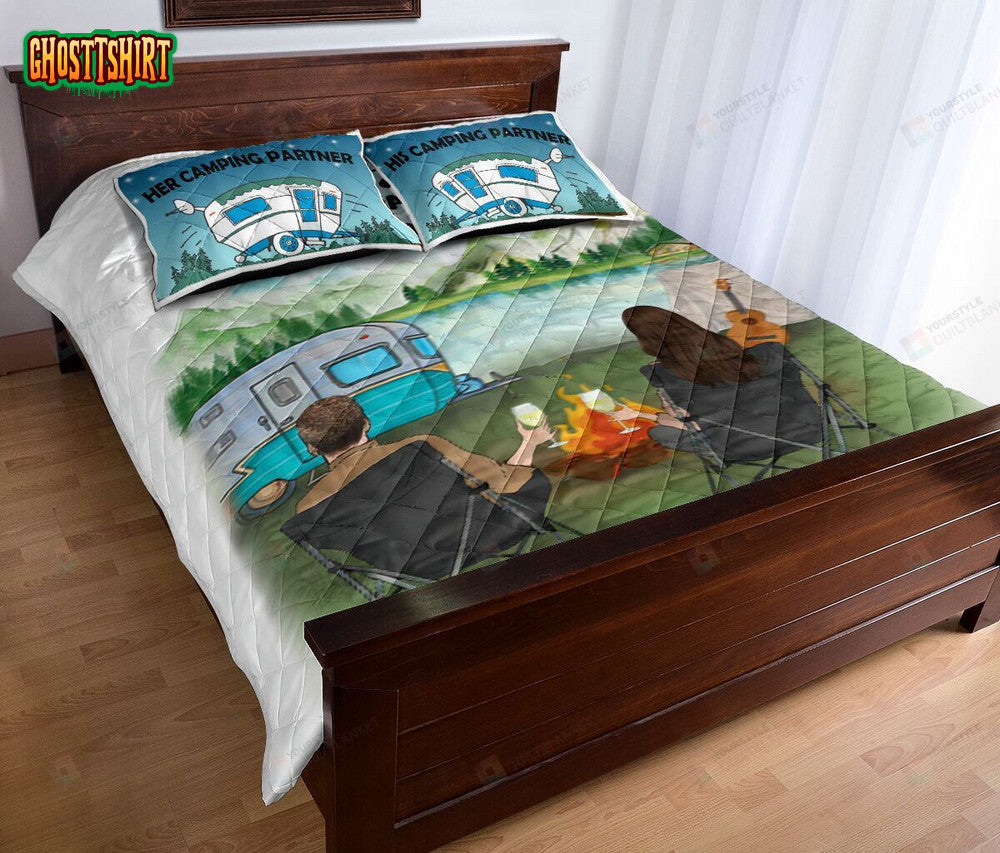 Camping Partners For Life Husband And Wife Quilt Bedding Set